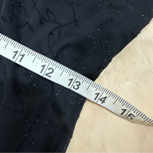 Y2K Black Sparkle Floral Maxi Formal Evening Wear Square Neck Sleeveless Dress - Picture 5 of 9